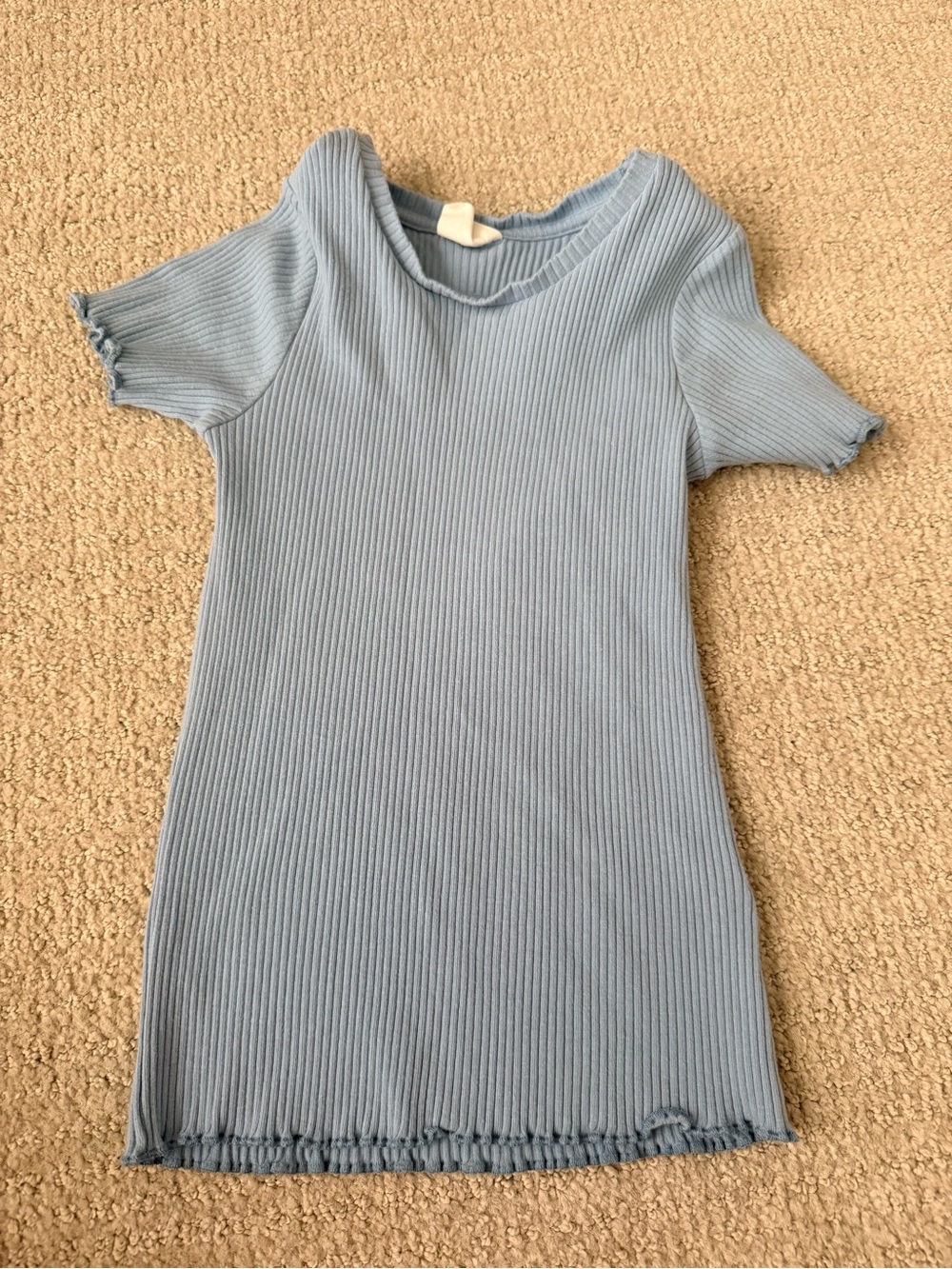 Cotton On Light Blue Ribbed Short Sleeve Tee